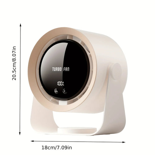 USB Charging Fan with Digital Display, 100-Speed Turbo Powerful Fan, Strong Wind Cooling for Summer Maximus Echo