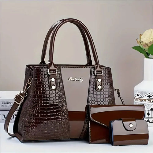 25-Year New Colorful Stone Pattern Random Design European Style Women's Handbag Set of Three - Maximus Echo