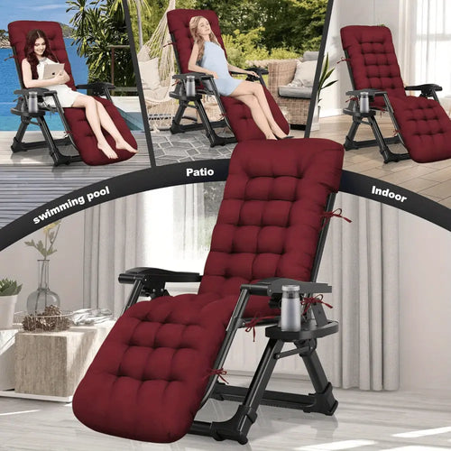Waterproof Chaise Lounge Chair Cushion, Soft Thickened Indoor Outdoor Maximus Echo