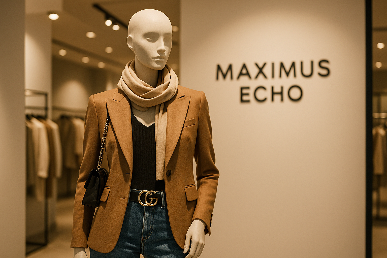 mannequin with nice clothes prmoting for maximus echo