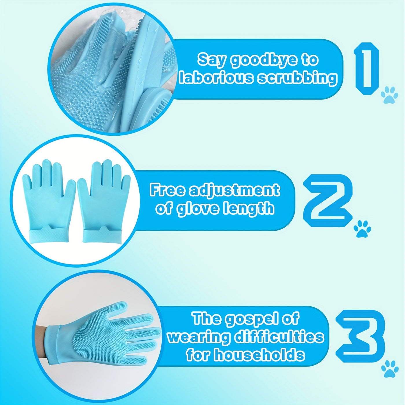 (1/2/3 Pairs)2-in-1 Pet Dog Bath Gloves, Pet Brush SiliconeBath Massage Brush, Dog RubbingBathsupplies - Maximus Echo
