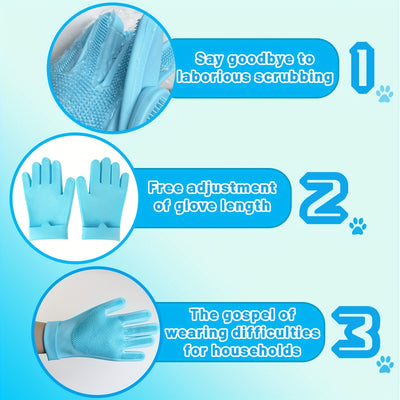 (1/2/3 Pairs)2-in-1 Pet Dog Bath Gloves, Pet Brush SiliconeBath Massage Brush, Dog RubbingBathsupplies - Maximus Echo