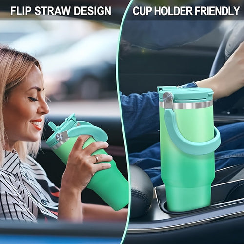 1pc 40oz Gradient Stainless Steel Vacuum Insulated Water Bottle - Leakproof, Double-Layer, Hot & Cold Tumbler with Handle and Lid, BPA-Free, Ideal for Travel, Office, Home, Indoor & Outdoor Use Maximus Echo