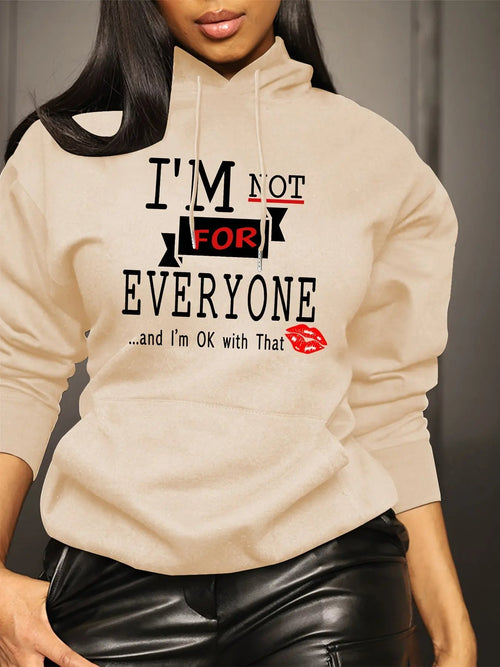Women's Casual Beige Hoodie with Bold "I'M NOT for EVERYONE"