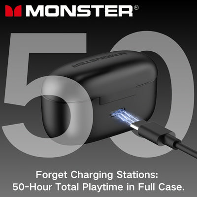 Monster Wireless Earbuds -  Secure Fit In-Ear Design, Ideal for Workouts - Maximus Echo