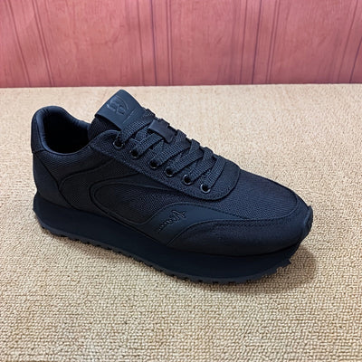 Men'S Black Lace-Up Sneakers, Versatile And Simple Athletic Shoes for Casual Wear. Maximus Echo