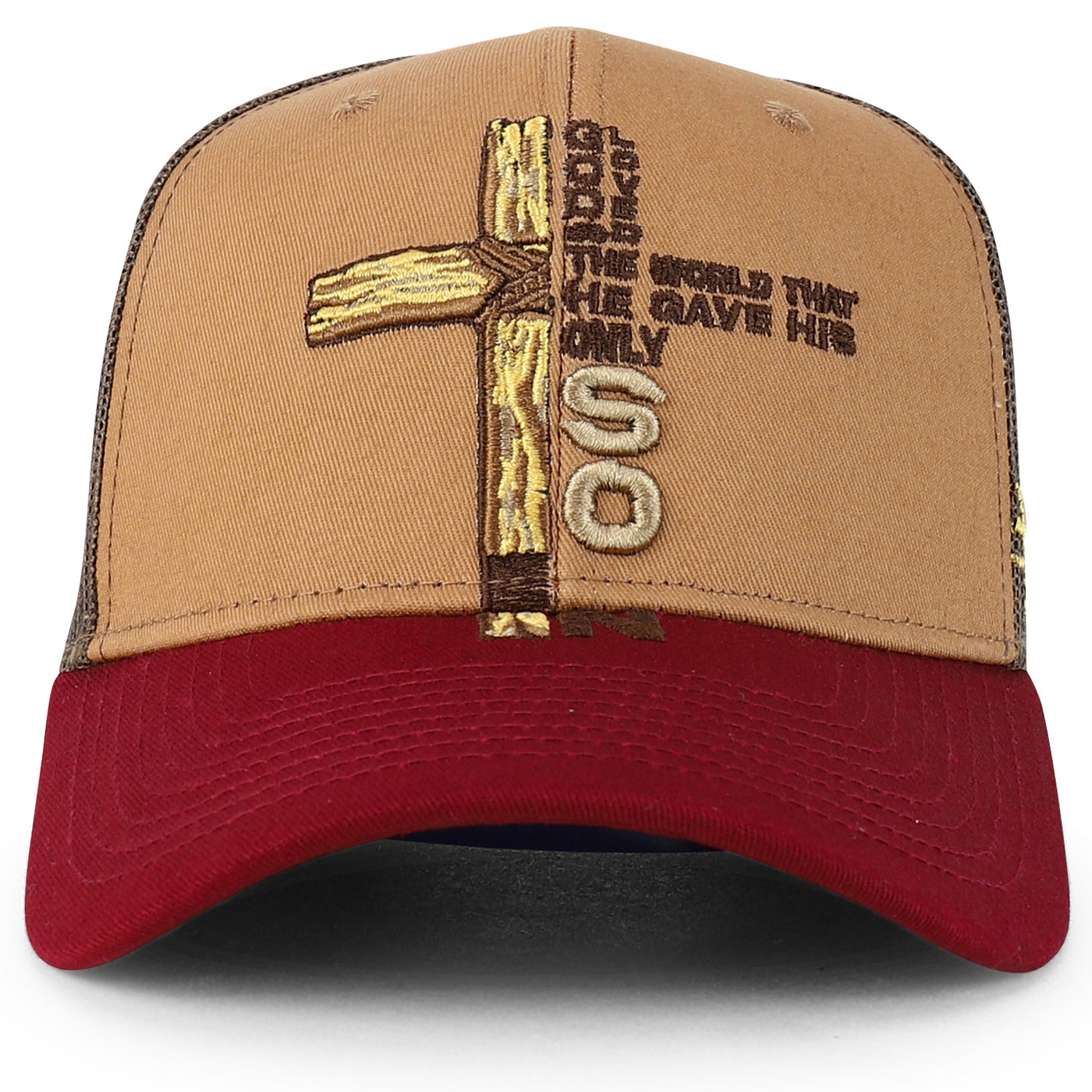 Jesus Saves Embroidered Curved Bill Trucker Cap - Maximus Echo