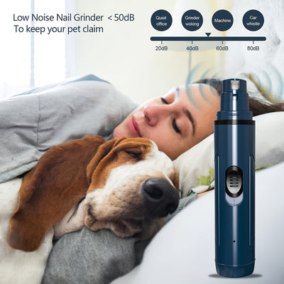 USB Rechargeable Pet Nail Grinder for Dogs & Cats - Gentle Paw Trimming Tool, Safe Electric Claw Grooming Kit, Ideal for Beginners - Maximus Echo