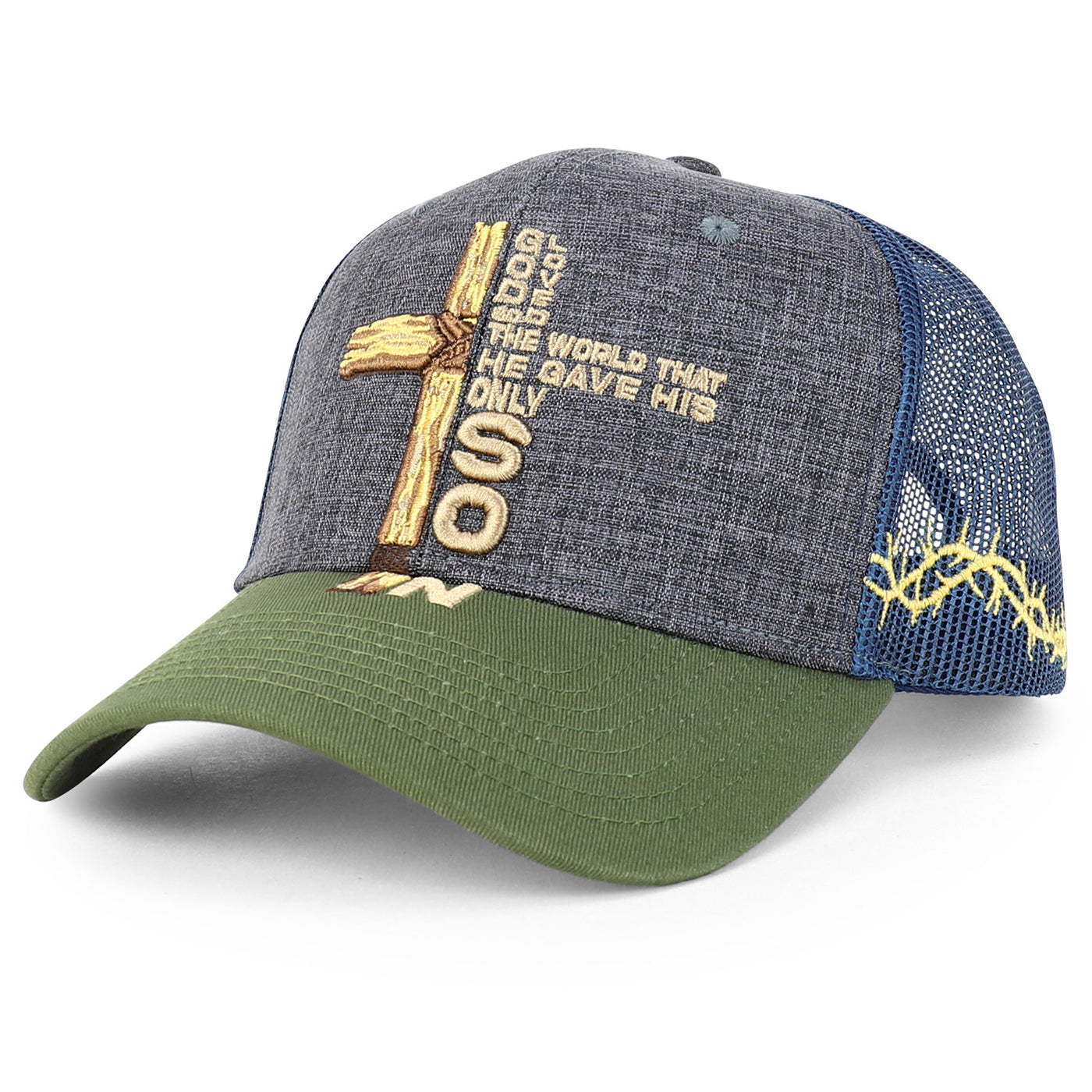 Jesus Saves Embroidered Curved Bill Trucker Cap - Maximus Echo
