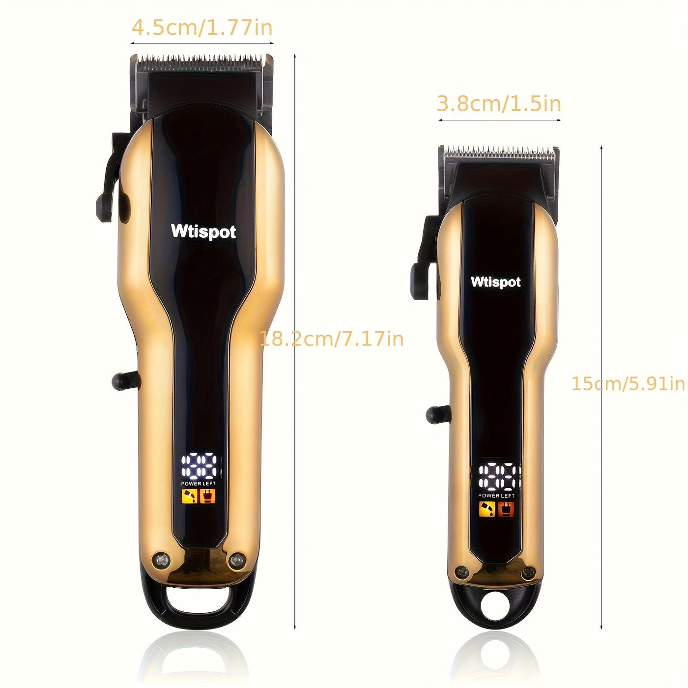 3pcs/se 1pc/sett Men's Professional Golden Hair Clipper & Trimmer Set - USB Rechargeable Hair Cutting Including Electric Shaver,3 Cleaning Brushes Maximus Echo