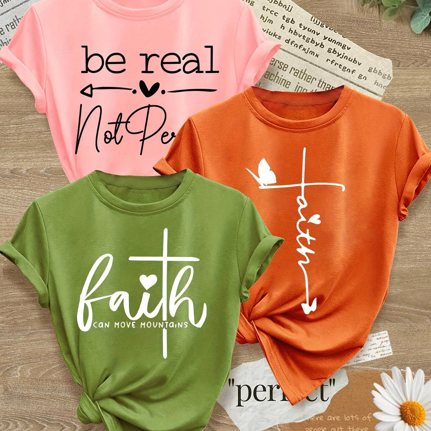 Love Heart English Letter Line Mixed Combination Retro Style Women'S Summer Multi-Color Optional S-XXL - Maximus Echo