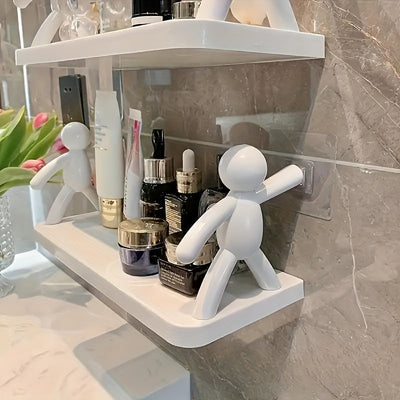 Chic Humanoid Wall-Mounted Storage Shelf - Modern Plastic Organizer for Kitchen & Bathroom Maximus Echo