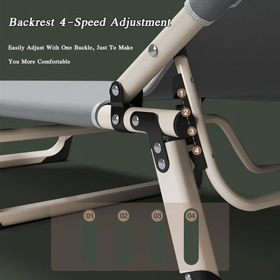 Gray Fabric Upholstery, Headrest and Armrests | Multi-Level Adjustment for Office Naps, Bedroom - Maximus Echo