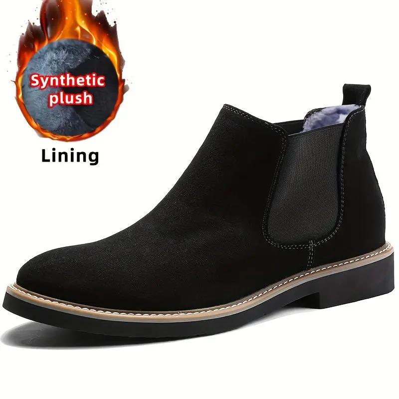 Men's Boots - Upper, Rubber Sole, Slip-On Ankle Boots in Black, Blue, or Gray