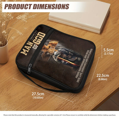 Man of God Bible Cover | Durable Leather Book Sleeve, Gift for Women, Spiritual Design Maximus Echo