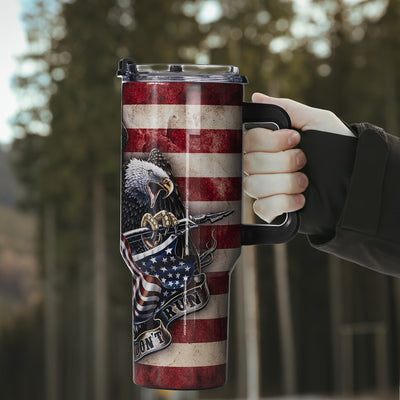 Gome American Flag & Eagle 40 oz Tumbler with Handle - Stainless Steel Cup with Straw Maximus Echo