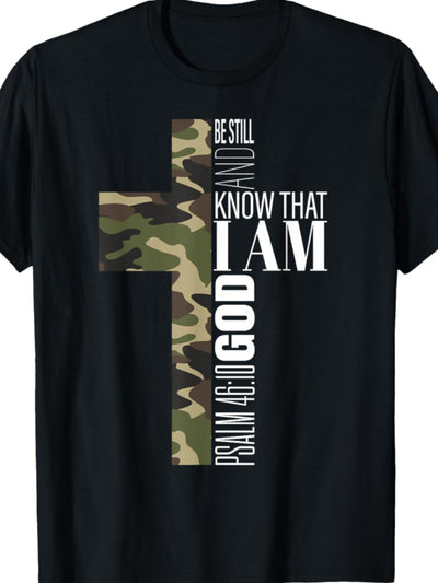 Men's "Be Still & Know That I Am God" Christian Graphic T-Shirt - 100% Cotton - Maximus Echo