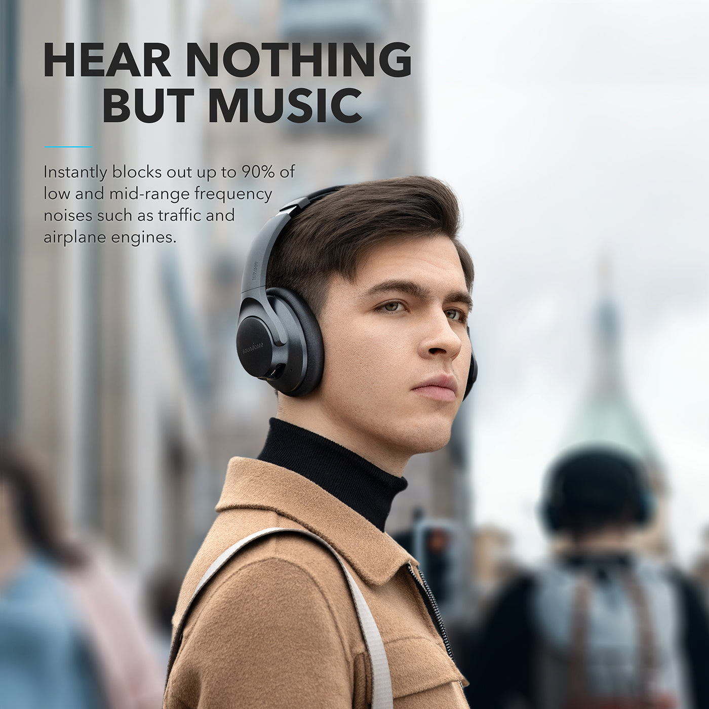 Anker Soundcore Life Q20 Hybrid Active Noise Cancelling Headphones, Wireless Over Ear Headphones with 40H Playtime, Hi-Res Audio, Deep Bass, Memory Foam Ear Cups and Headband - Maximus Echo
