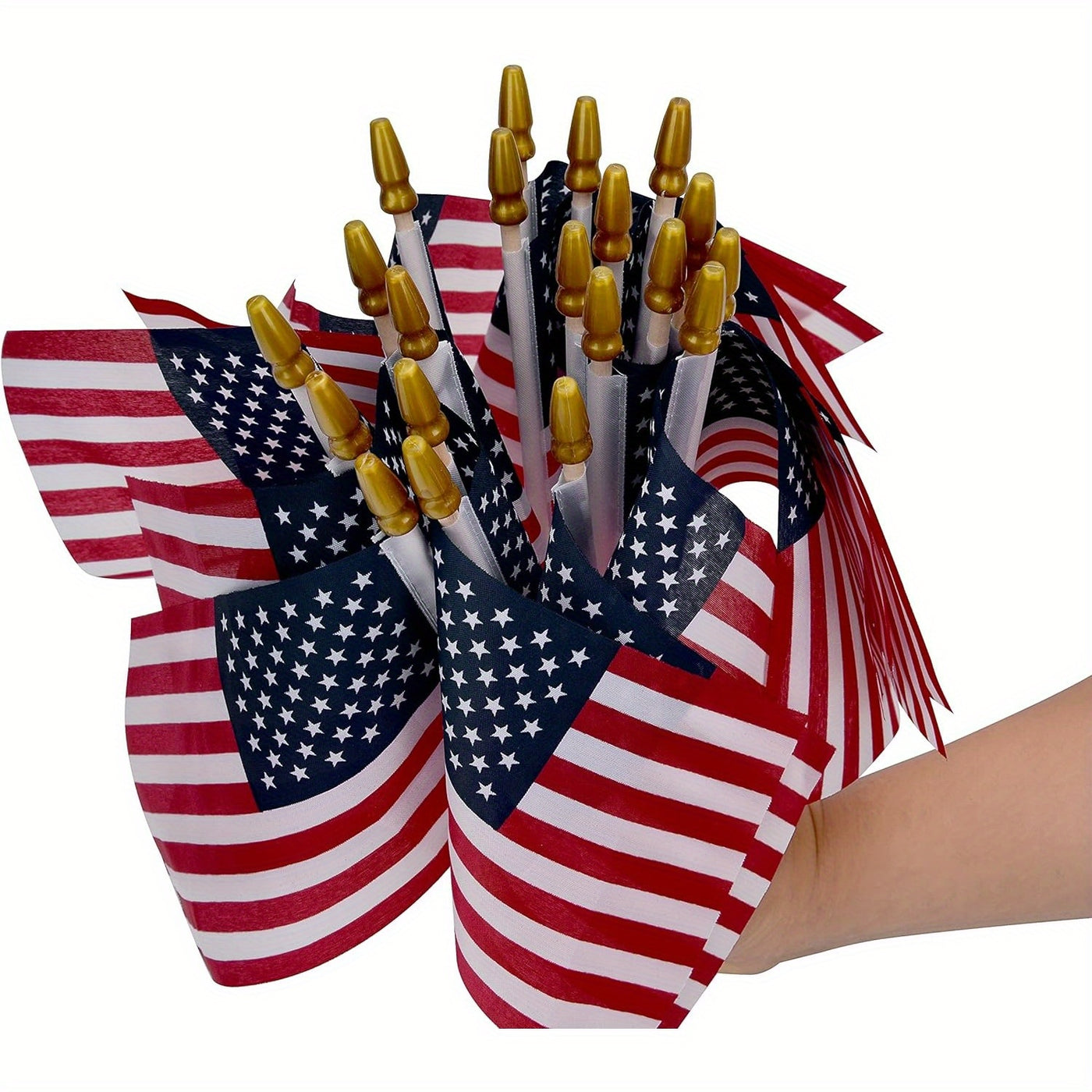 6pcs American Flags Small US Flags, Mini American Flag on Stick 4x6 Inch US American Hand Held Stick Flags - Maximus Echo