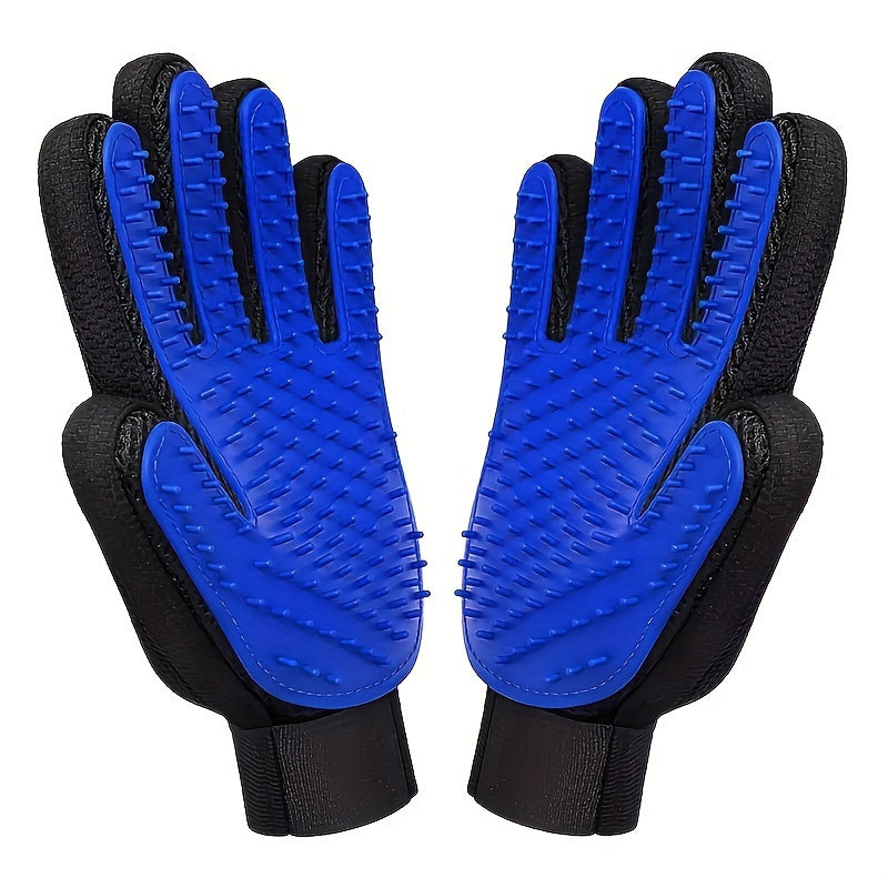 2-Pack Pet Grooming Gloves for Dogs & Cats, Gentle Non-Toxic Rubber Bristle Material, Massaging and Deshedding Hair Removal Mitts - Maximus Echo