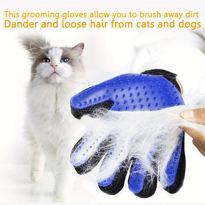 2-Pack Pet Grooming Gloves for Dogs & Cats, Gentle Non-Toxic Rubber Bristle Material, Massaging and Deshedding Hair Removal Mitts - Maximus Echo