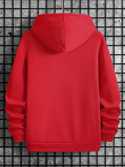 Regular Fit Polyester Men's Casual Knit Hoodie - Faith Over Fear Print Maximus Echo