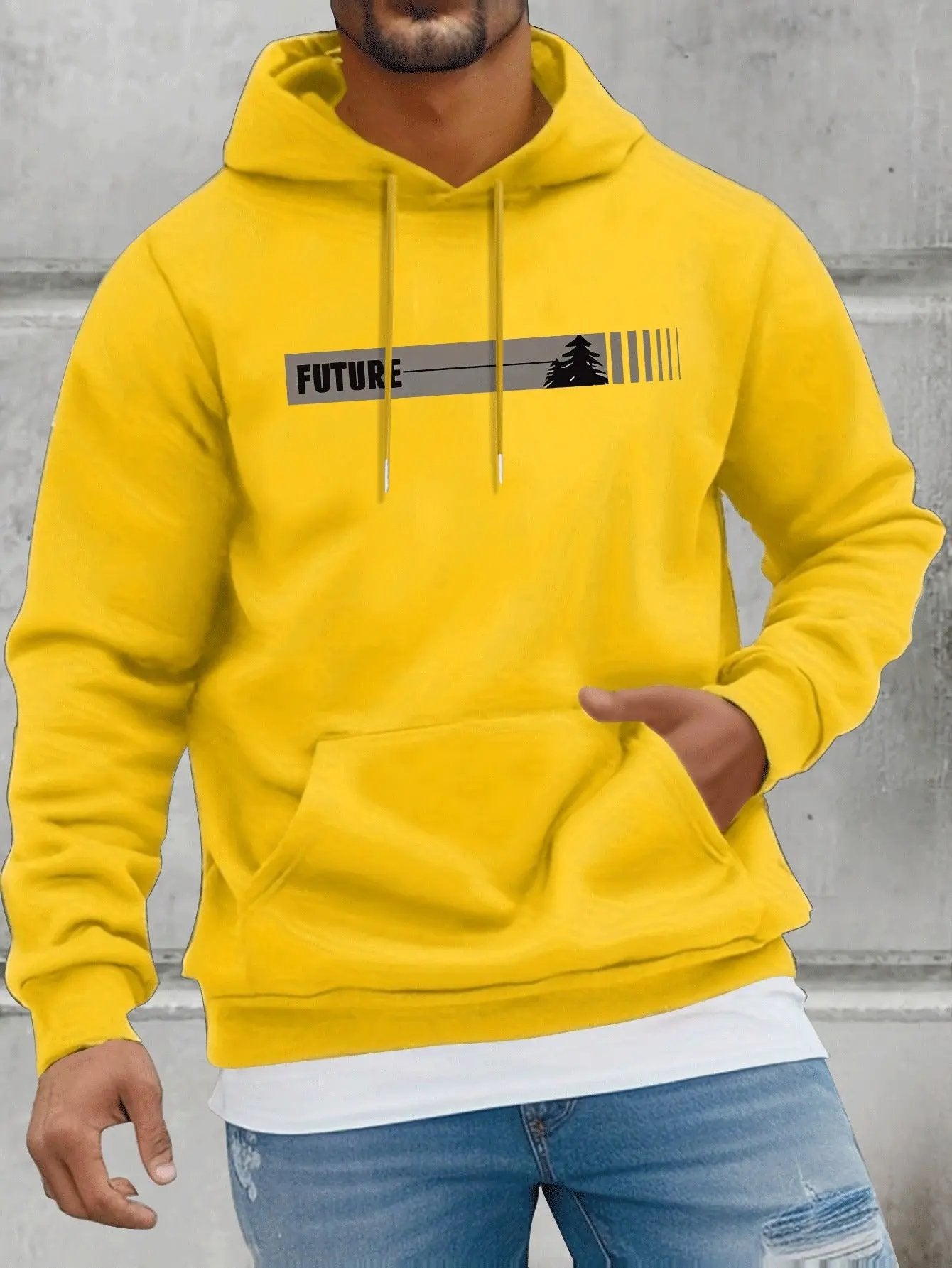 Fall/Winter Casual Knit Fabric Hoodie with Kangaroo Pocket Maximus Echo