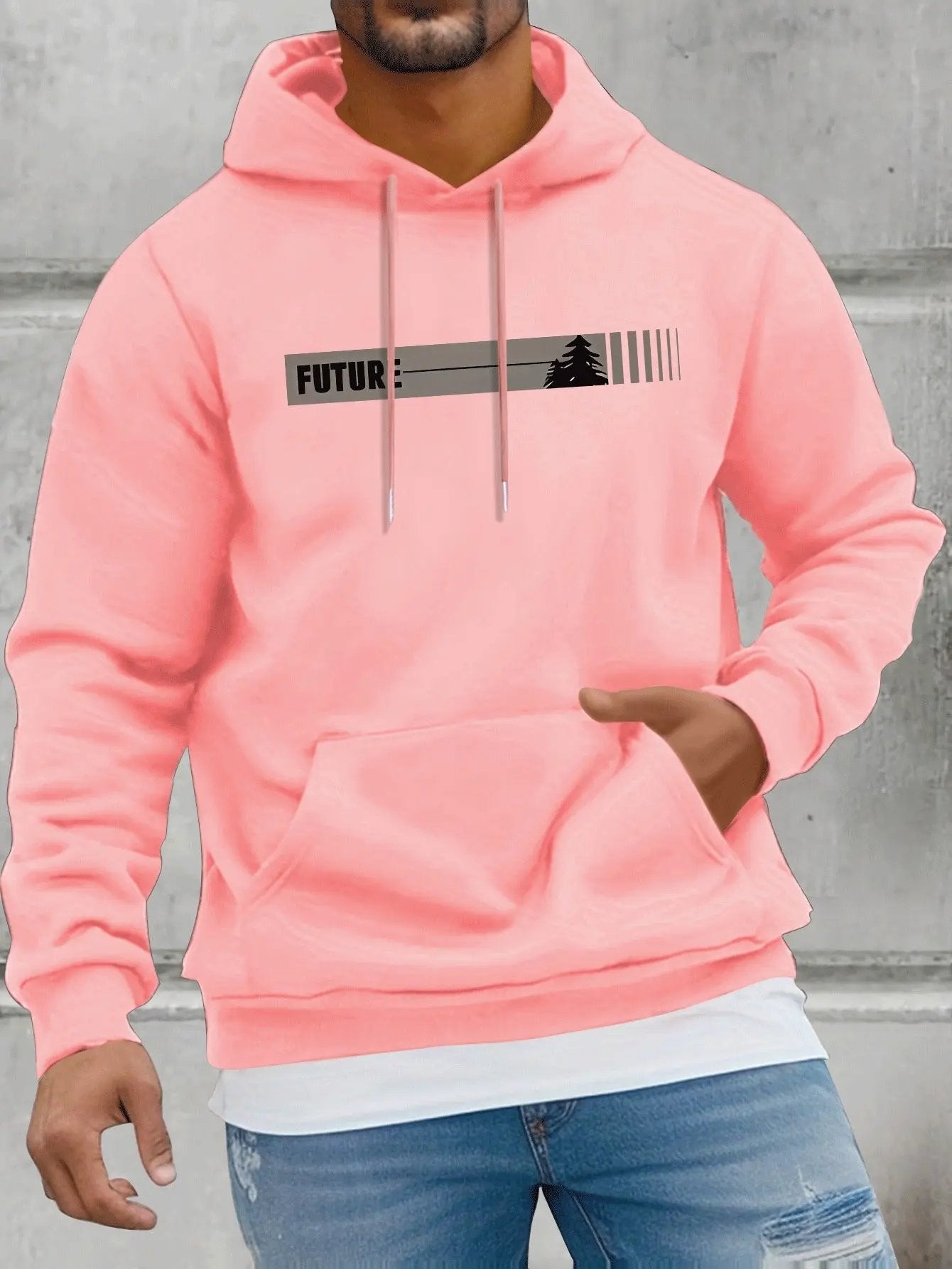 Fall/Winter Casual Knit Fabric Hoodie with Kangaroo Pocket Maximus Echo