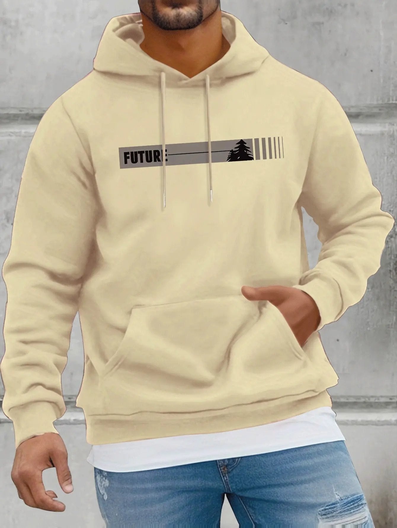 Fall/Winter Casual Knit Fabric Hoodie with Kangaroo Pocket Maximus Echo