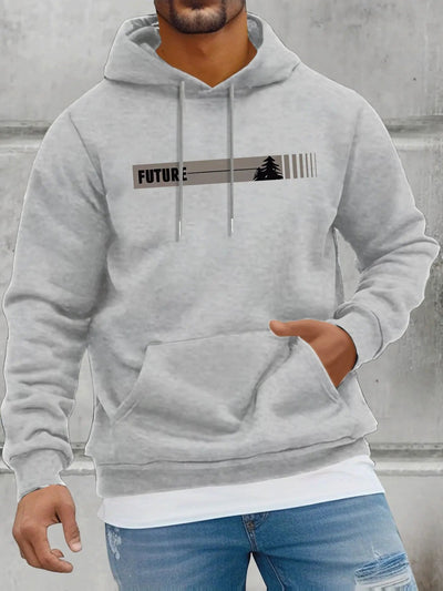 Fall/Winter Casual Knit Fabric Hoodie with Kangaroo Pocket Maximus Echo