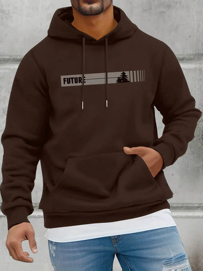 Fall/Winter Casual Knit Fabric Hoodie with Kangaroo Pocket Maximus Echo