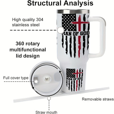 1pc 40/16 Oz Vacuum Insulated Water Bottle, 304 Stainless Steel, Keeps Cold For 24 Hour Maximus Echo