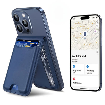For Mag-safe Wallet, Works With Apple Find My, Strongest Magnetic Wallet For iPhone 17/16/15/14/13/12 Series, For IPhone Wallet With Adjustable Stand, Wallet Tracker, 6 Cards Holder, PU Leather, Halloween Gift, Christmas Gift Maximus Echo