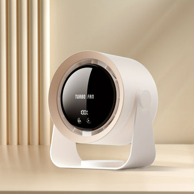 USB Charging Fan with Digital Display, 100-Speed Turbo Powerful Fan, Strong Wind Cooling for Summer Maximus Echo