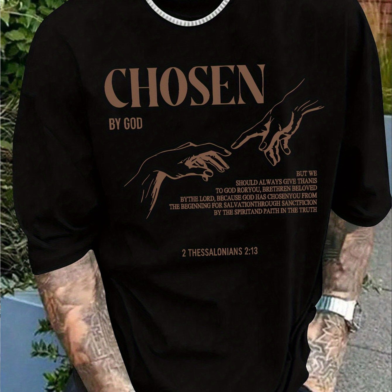 Men'S "Chosen by God" Graphic T-Shirt - Casual Summer Short Sleeve - Maximus Echo