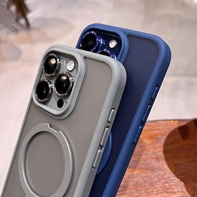 For iPhone 11/12/13/14/15/16 Pro Max Plus, Luxury Magnetic Holder Armor Shockproof Wireless Charging Phone Case - Maximus Echo