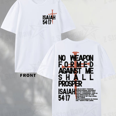 Isaiah 54:17, No Weapon Will Be Beneficial To Me. Faith, Men'S Cotton T-shirt, Unisex - Maximus Echo
