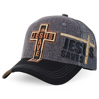 Jesus Saves Embroidered Curved Bill Trucker Cap - Maximus Echo