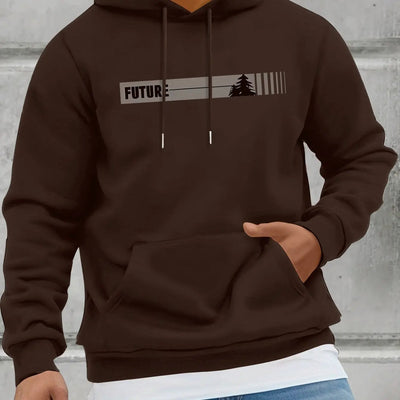 Fall/Winter Casual Knit Fabric Hoodie with Kangaroo Pocket Maximus Echo