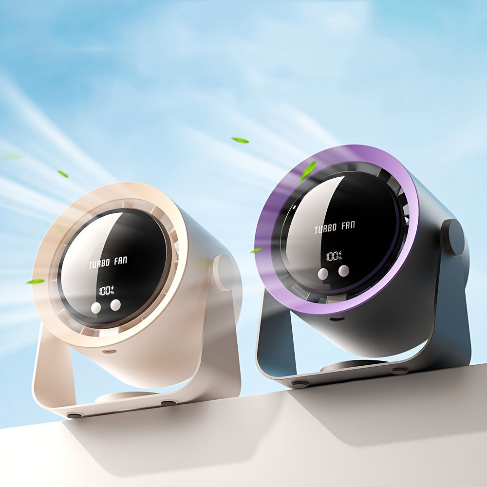 USB Charging Fan with Digital Display, 100-Speed Turbo Powerful Fan, Strong Wind Cooling for Summer Maximus Echo