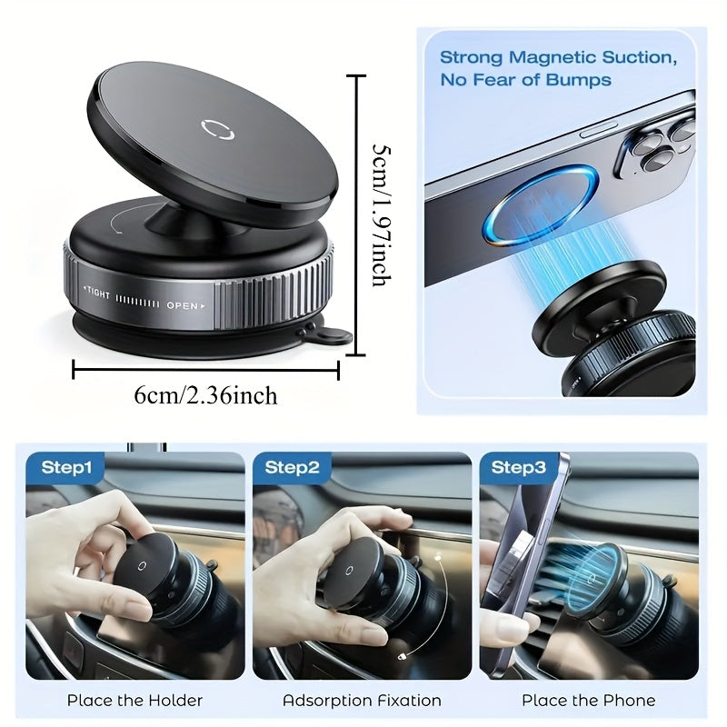 2025 Model 360° Adjustable Vacuum Suction Phone Holder, Car, Kitchen, Bathroom - Stable and Secure, Fits All Smartphones,| Fashionable Phone Stand | Vacuum Suction Tech - Maximus Echo