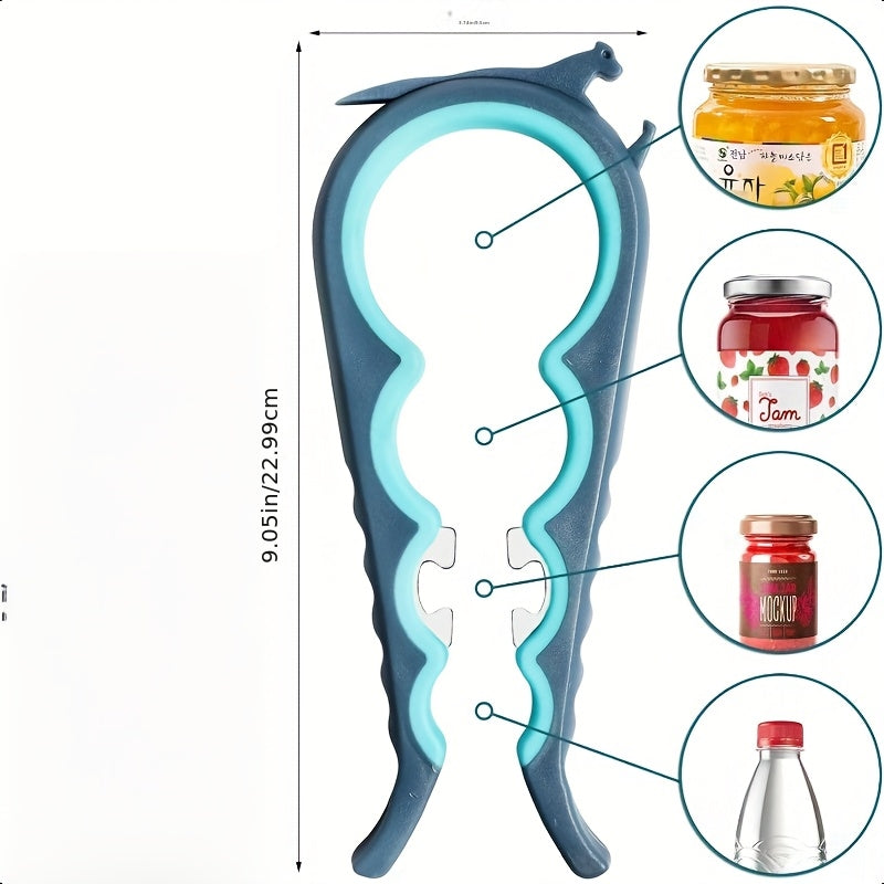 1pc - New Arrival - New 6-in-1 Multi-functional Easy Twist Bottle Opener - Comes With Four Sizes Of Can Openers, Non-slip Multi-functional Bottle And Jar Opener/ Suitable For Most Beginners, Elderly People, Those With Limited Maximus Echo