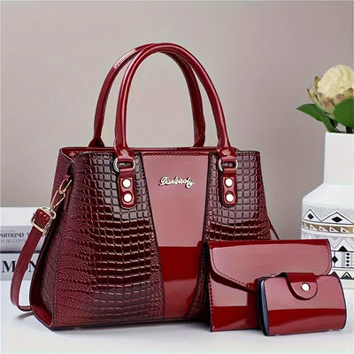 25-Year New Colorful Stone Pattern Random Design European Style Women's Handbag Set of Three - Maximus Echo