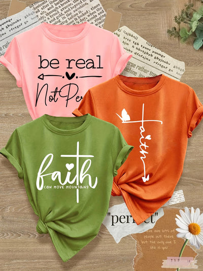 Love Heart English Letter Line Mixed Combination Retro Style Women'S Summer Multi-Color Optional S-XXL - Maximus Echo
