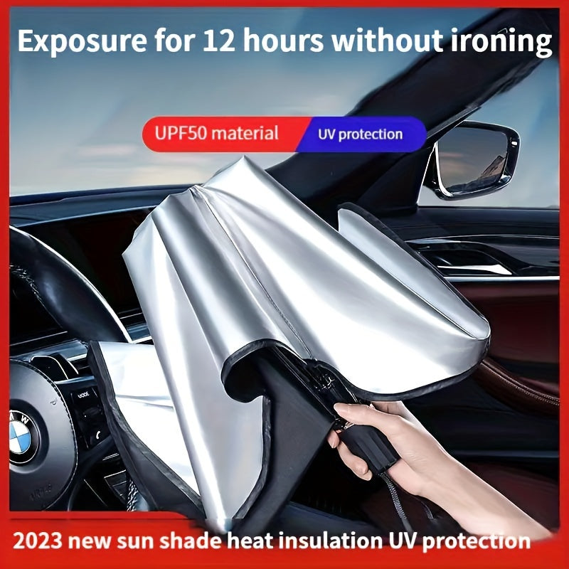 Car Sunshade Front Windshield Sunscreen Heat Insulation Sunshade Blocking Plate Blackout Curtain Gear Car Interior Windshield Small Car Cover Umbrella - Maximus Echo