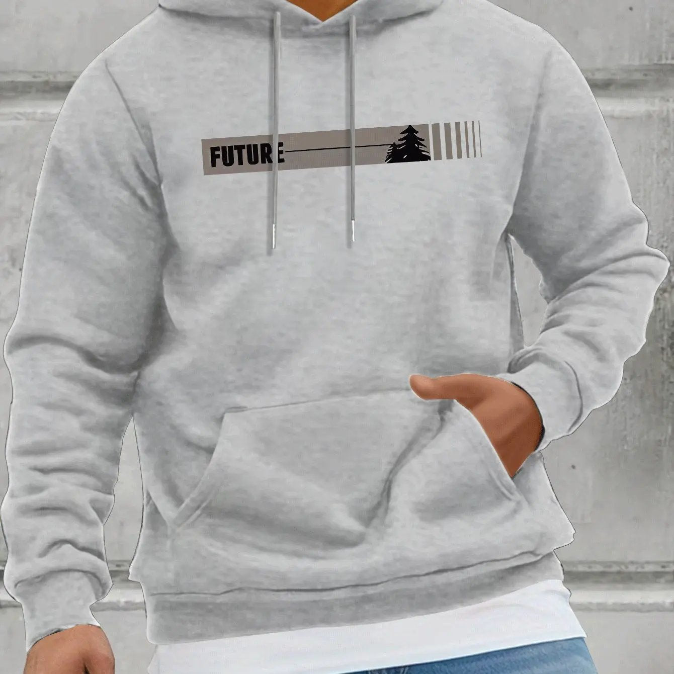Fall/Winter Casual Knit Fabric Hoodie with Kangaroo Pocket Maximus Echo
