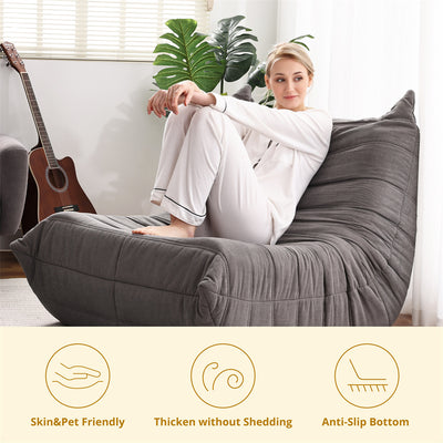Bean Bag Beanbag Chair for Adults Fireside Floor Togo Sofa with High Density Comfortable Memory Foam for Living Room, Bedroom - Maximus Echo