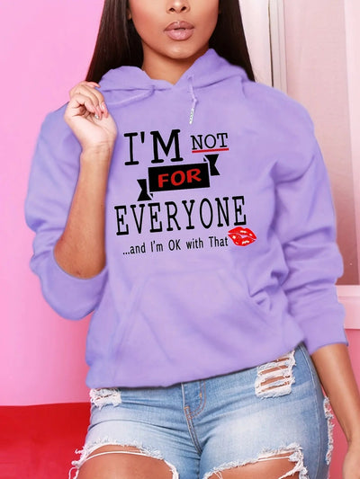 Women's Casual Beige Hoodie with Bold "I'M NOT for EVERYONE"