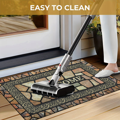 Non-Slip Stone Pattern Welcome Doormat Indoor Outdoor Entrance Carpet Home Decor Floor Mats - Maximus Echo