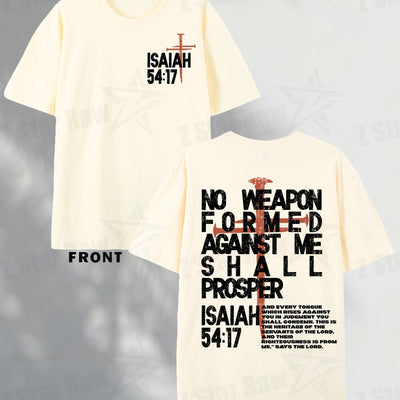Isaiah 54:17, No Weapon Will Be Beneficial To Me. Faith, Men'S Cotton T-shirt, Unisex - Maximus Echo